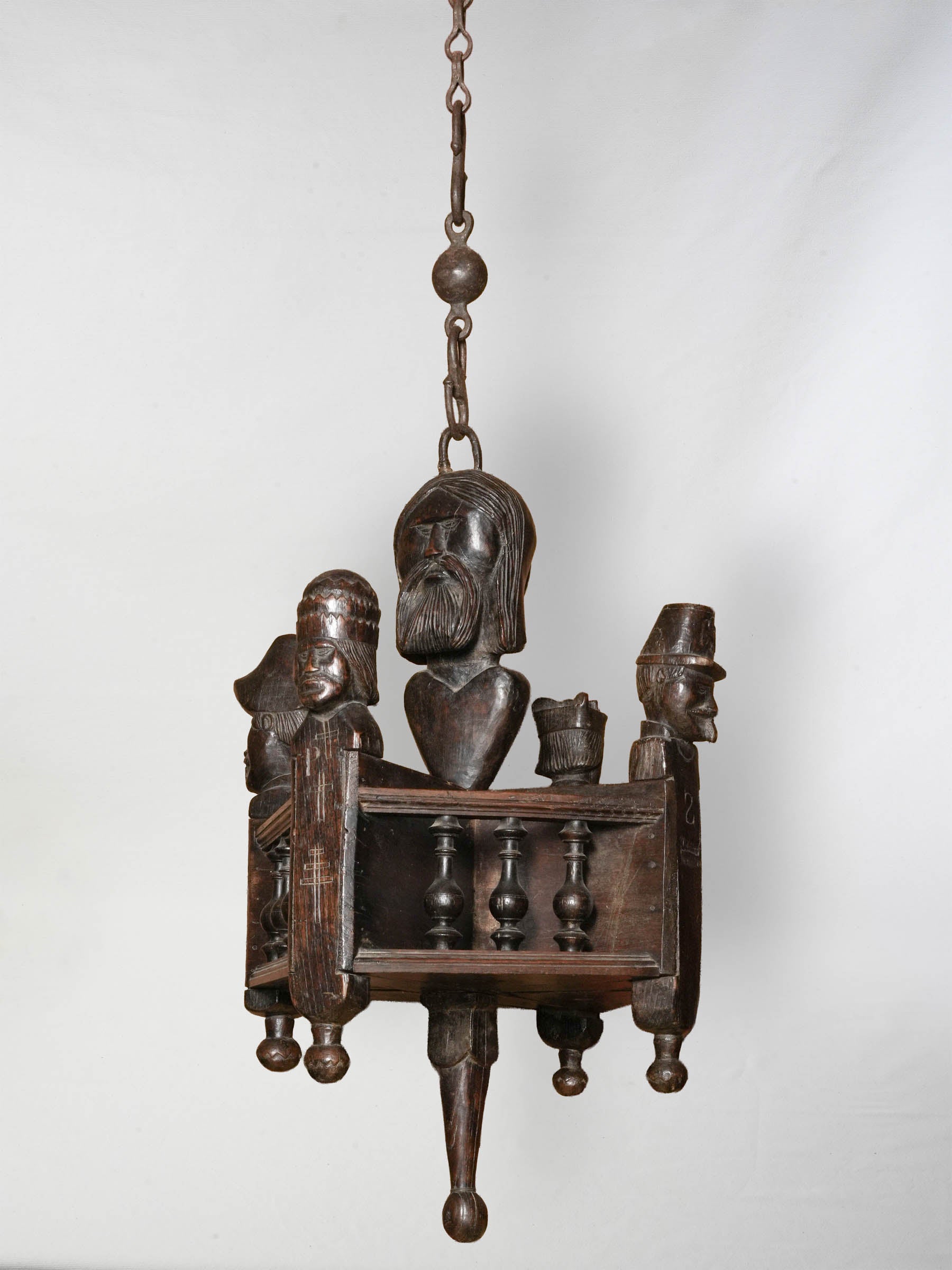 Remarkable Breton Folk Art Hanging Cutlery Holder, Late 19th Century - 28" x 13¾"