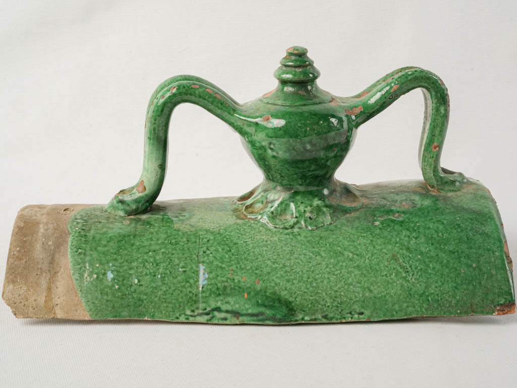 Vibrant glazed charming antique tile