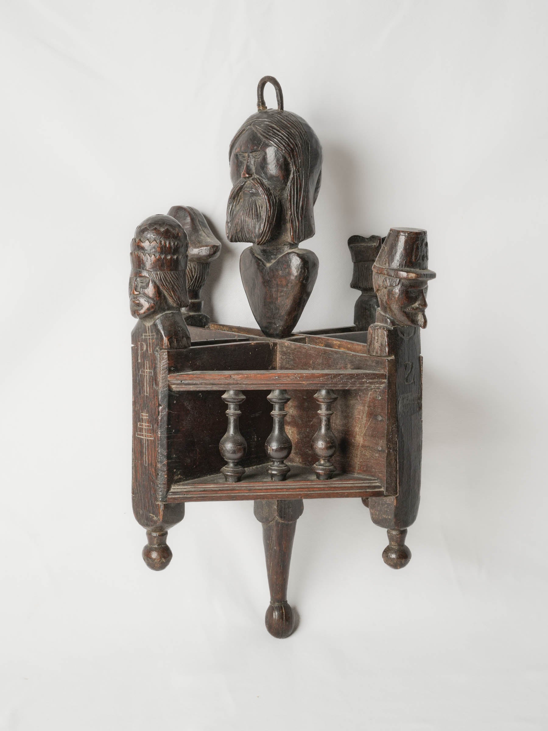 Remarkable Breton Folk Art Hanging Cutlery Holder, Late 19th Century - 28" x 13¾"