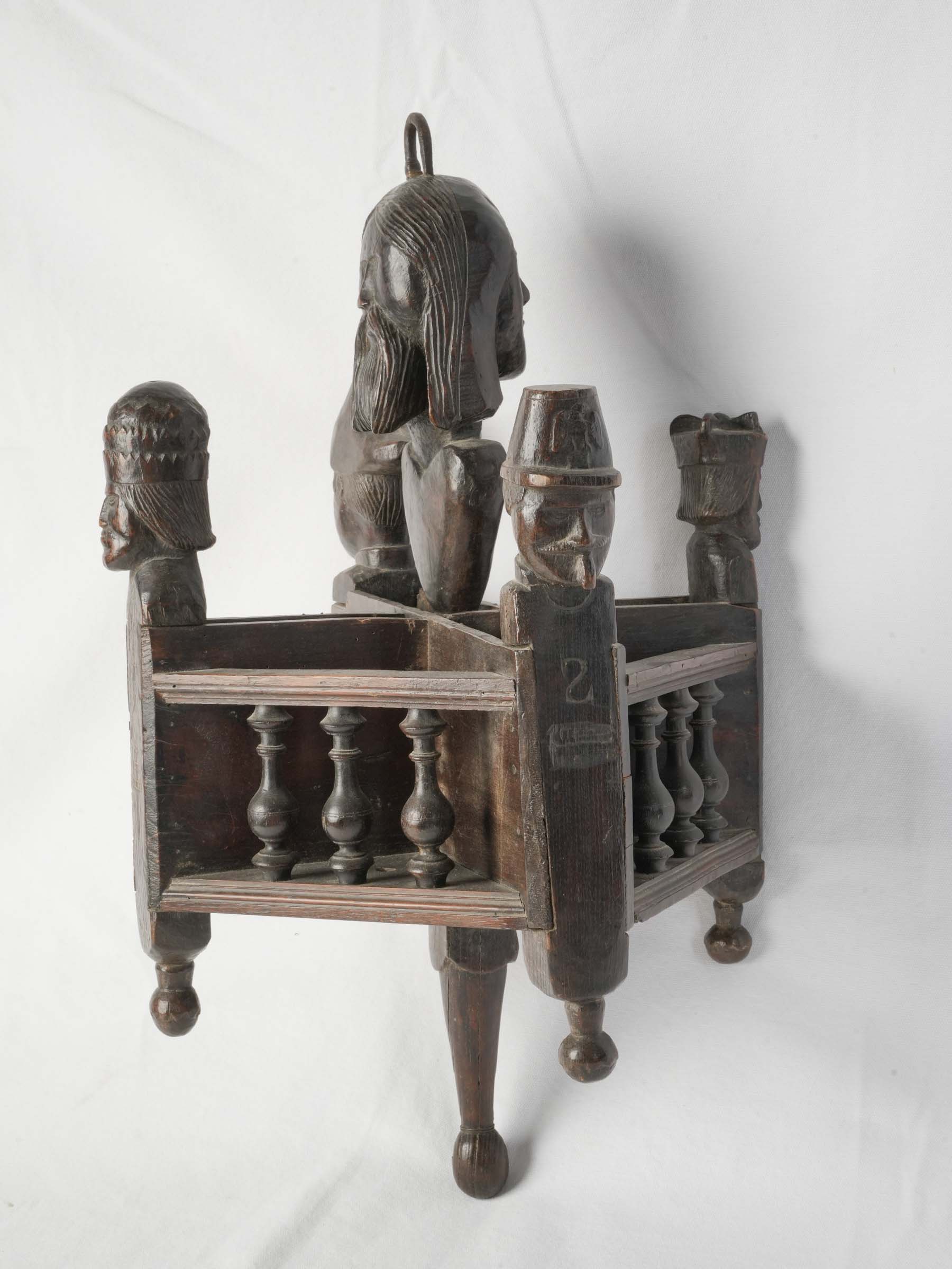 Remarkable Breton Folk Art Hanging Cutlery Holder, Late 19th Century - 28" x 13¾"