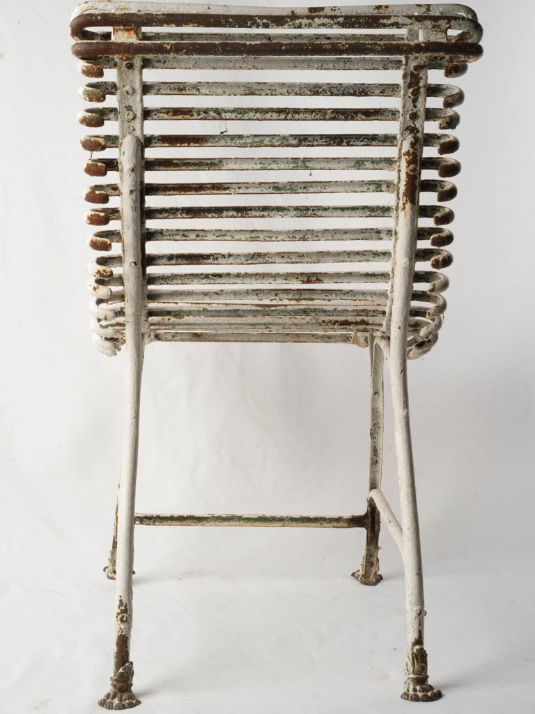 Late 19th century French Arras garden chair w/ claw feet