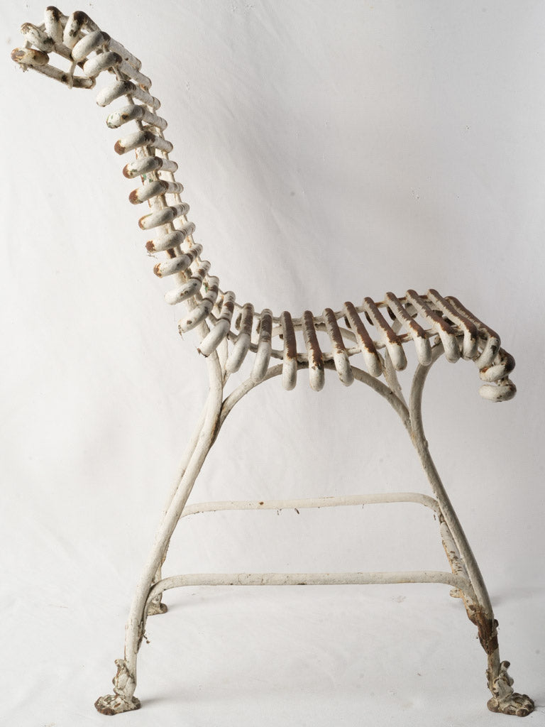 Late 19th century French Arras garden chair w/ claw feet