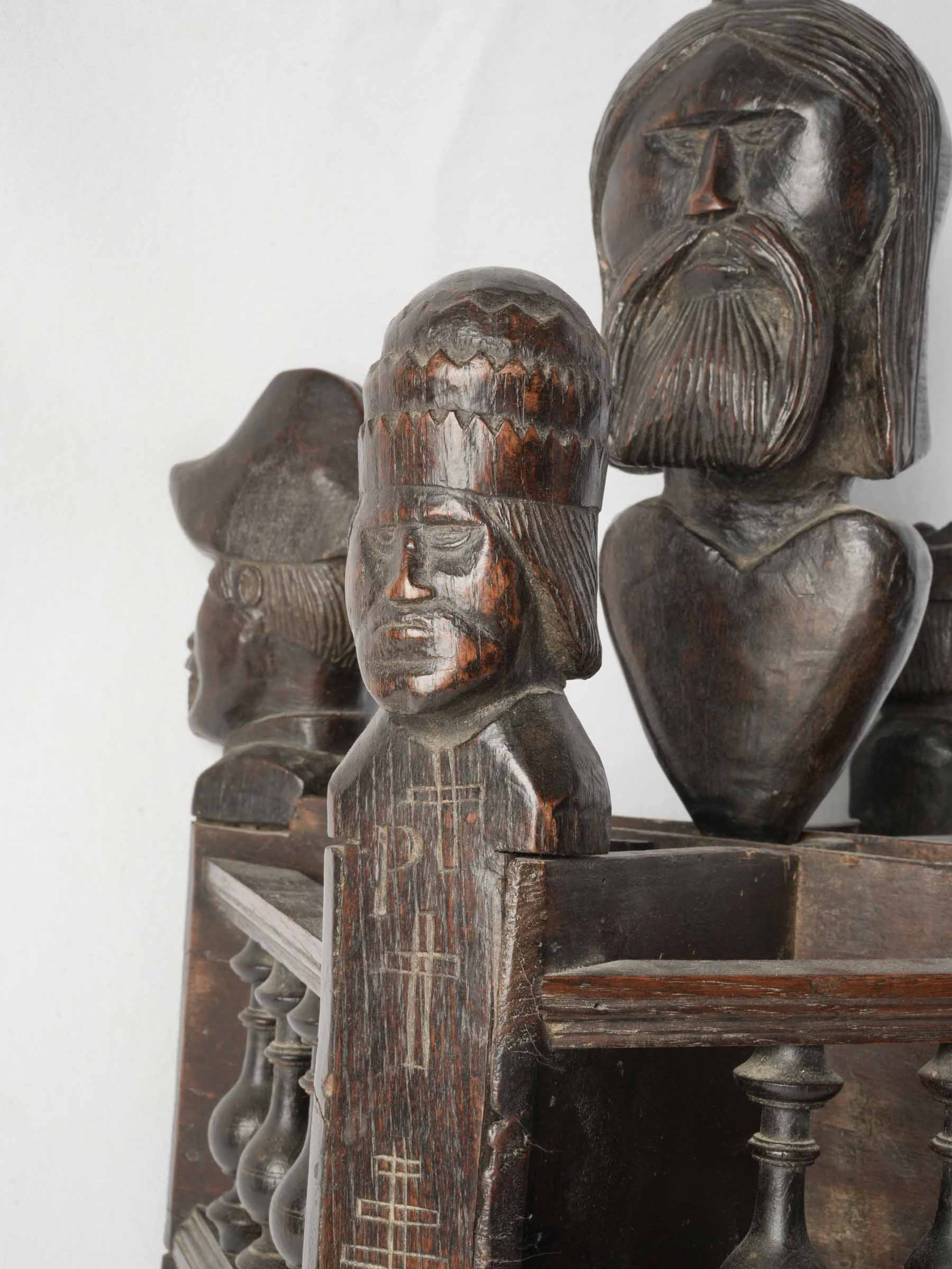 Remarkable Breton Folk Art Hanging Cutlery Holder, Late 19th Century - 28" x 13¾"