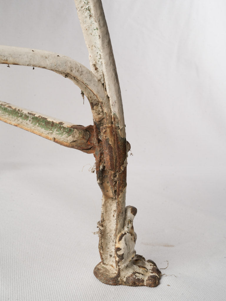 Late 19th century French Arras garden chair w/ claw feet