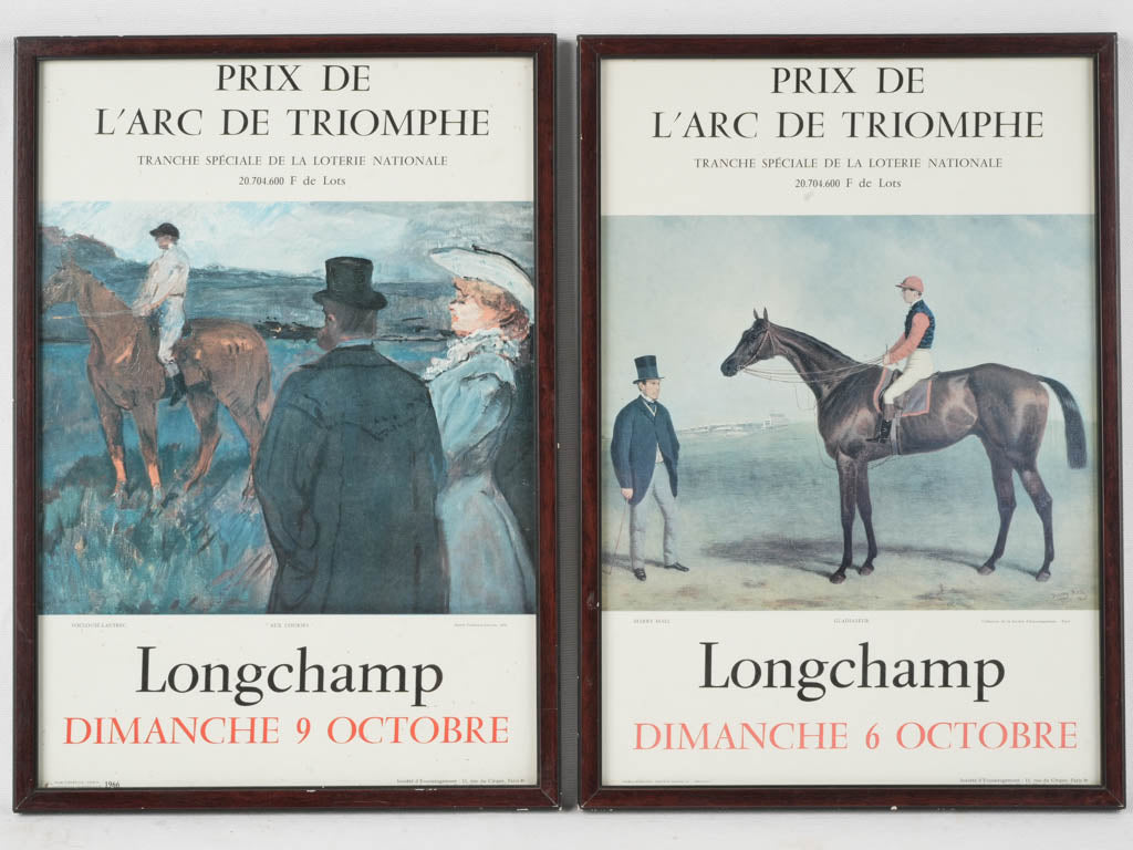 Antique Longchamp horse race prints