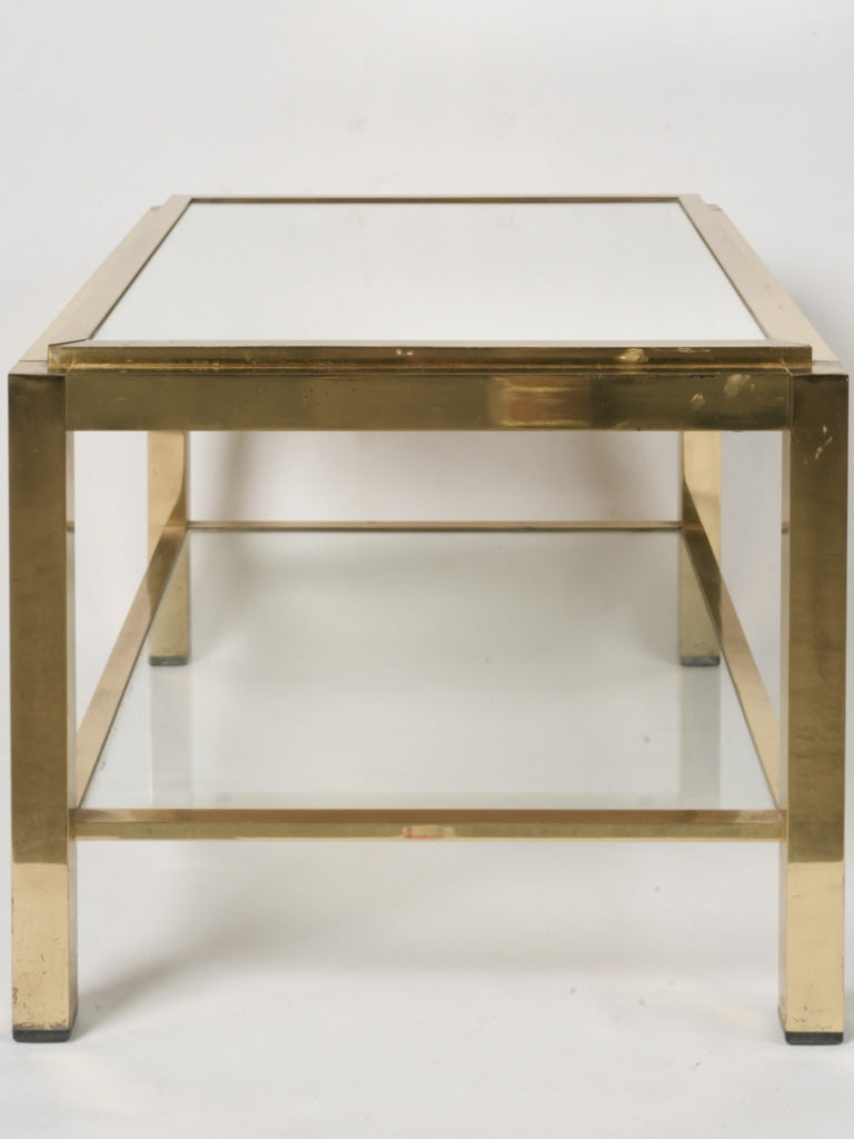 Shiny 1970s Italian brass side table