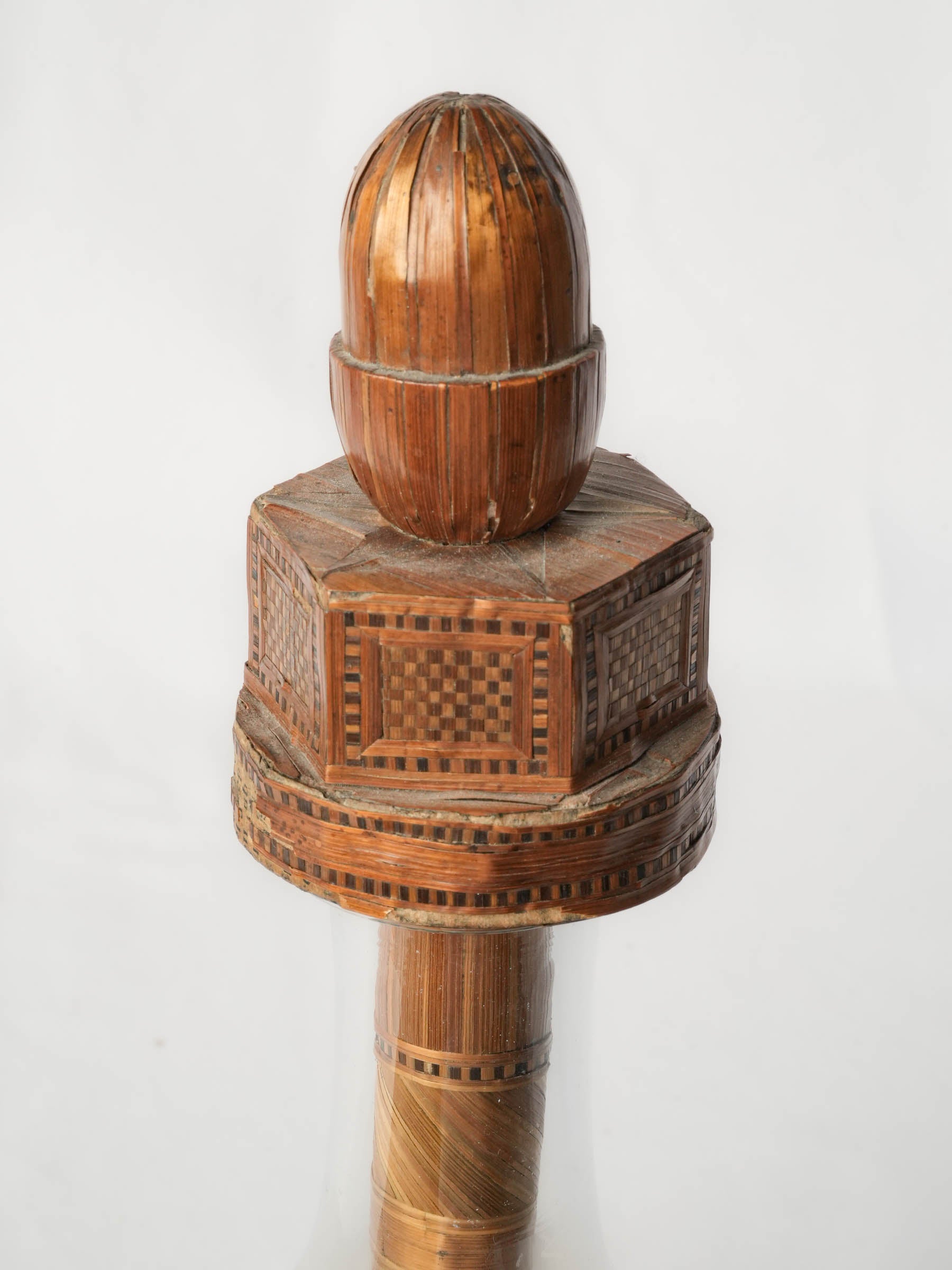 Rare French Bouteille de la Passion w/ Straw Marquetry, - 14¼"