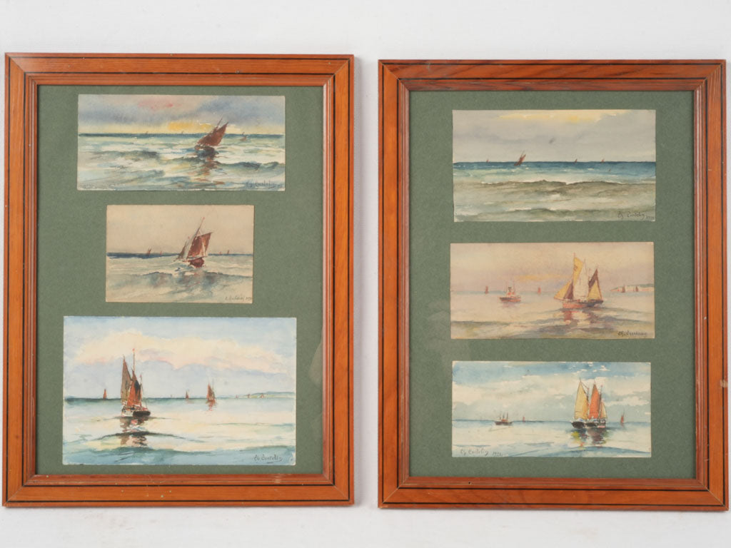 Delicate framed coastal seascapes collection