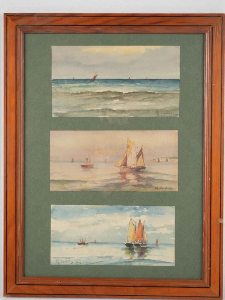 Iconic Charles Curtelin maritime watercolors