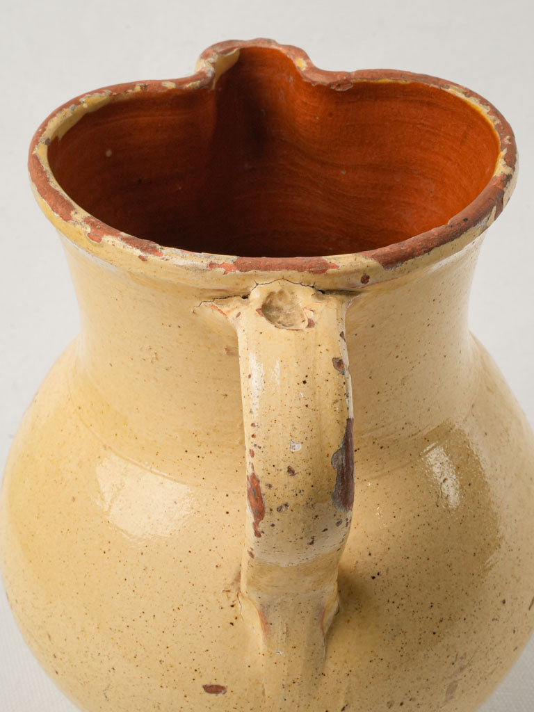 Timeworn artisanal pottery jug
