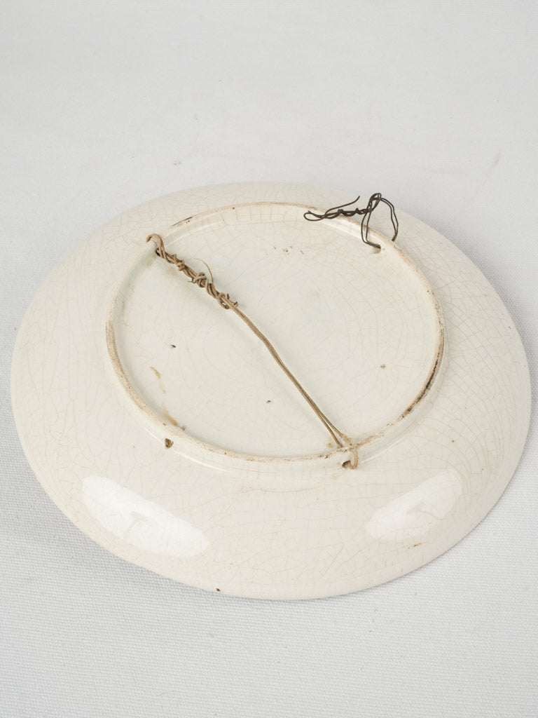 Ornate French antique grapevine ceramic plate