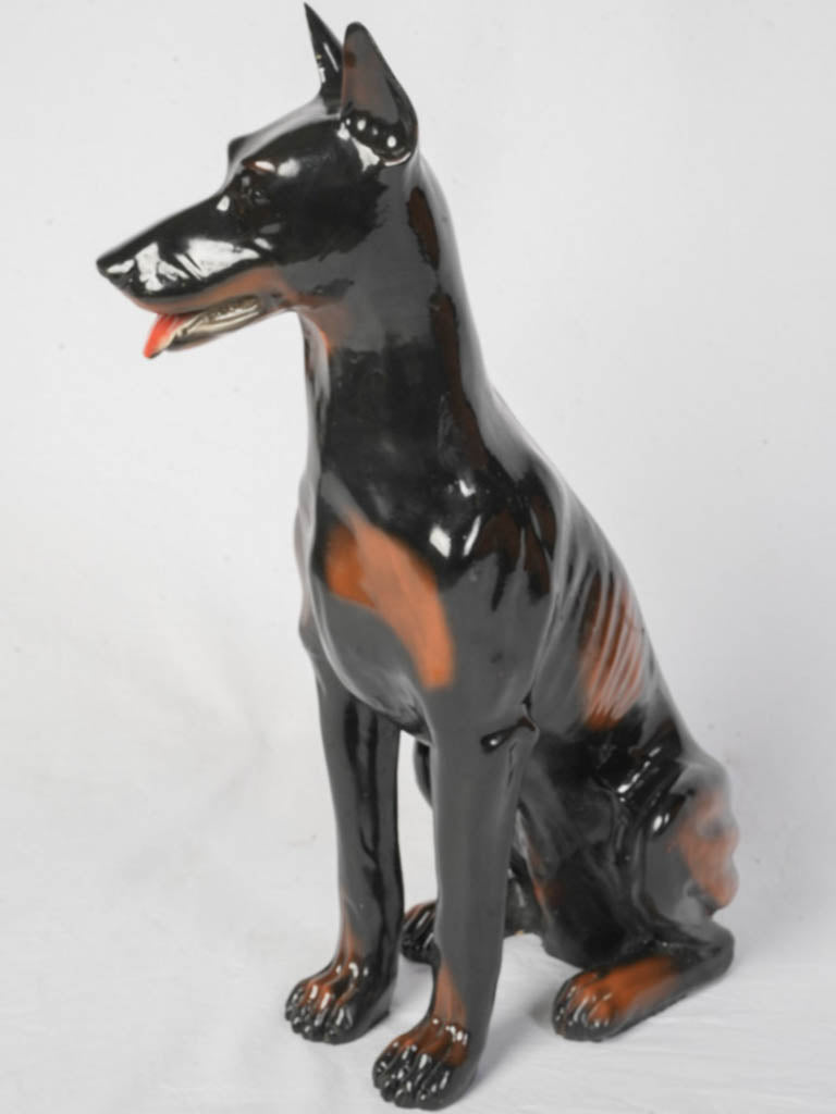 Chestnut-Accented Ceramic Doberman