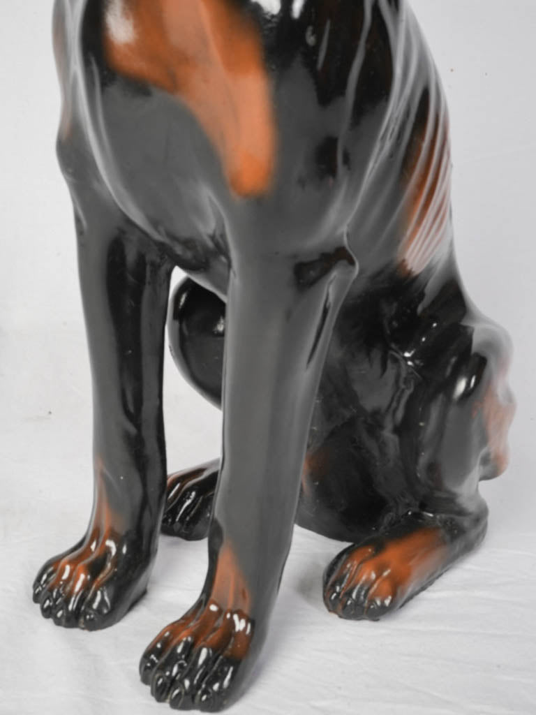 Coral-Tongued Ceramic Dog Piece