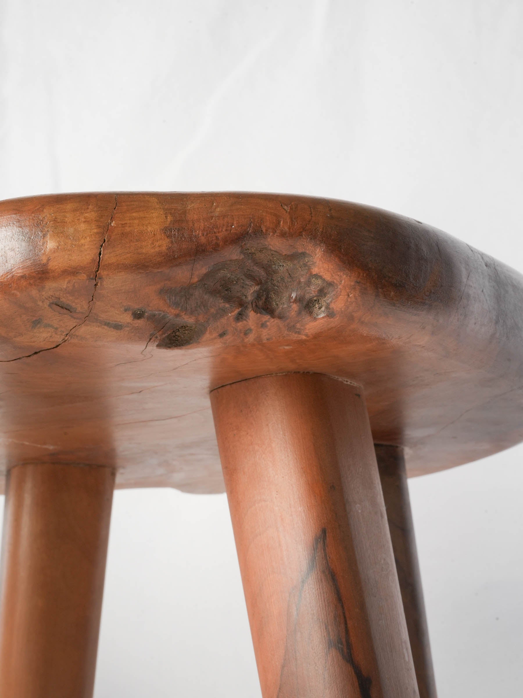 Pair of Brutalist-Inspired Olive Wood Chairs, 1950s-1960s - 28"