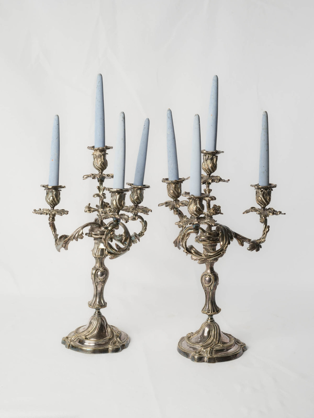 Ornate four-light Rococo candelabra