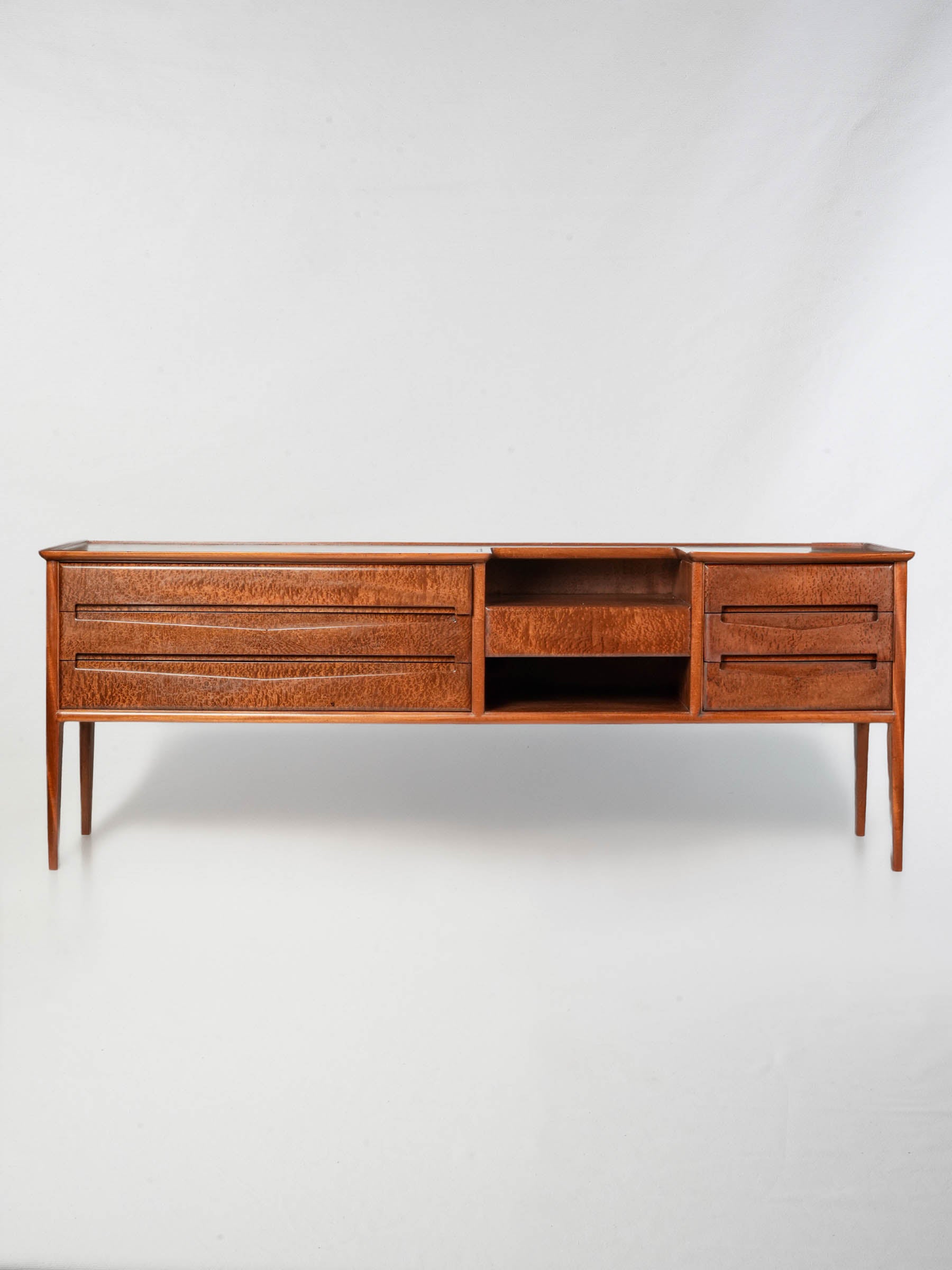Refined modernist burr wood sideboard