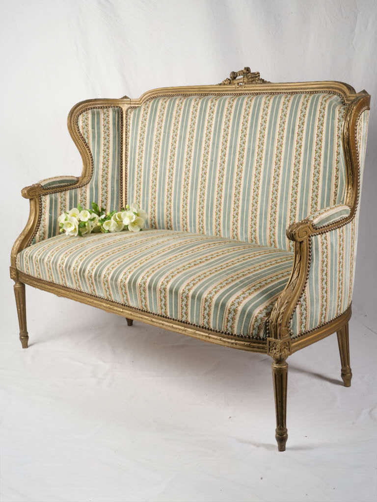 Antique gilt French loveseat