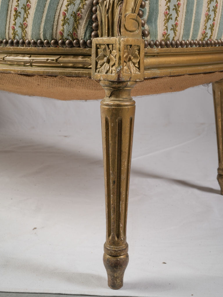 Timeworn carved floral settee