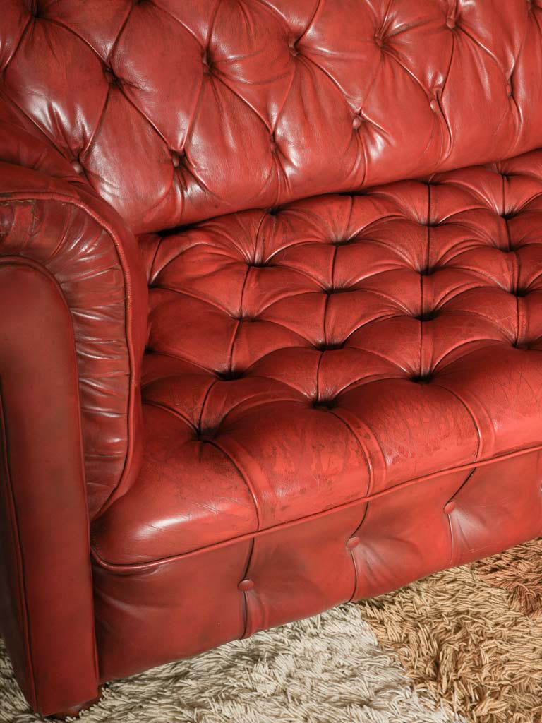 Luxurious vintage leather Chesterfield item