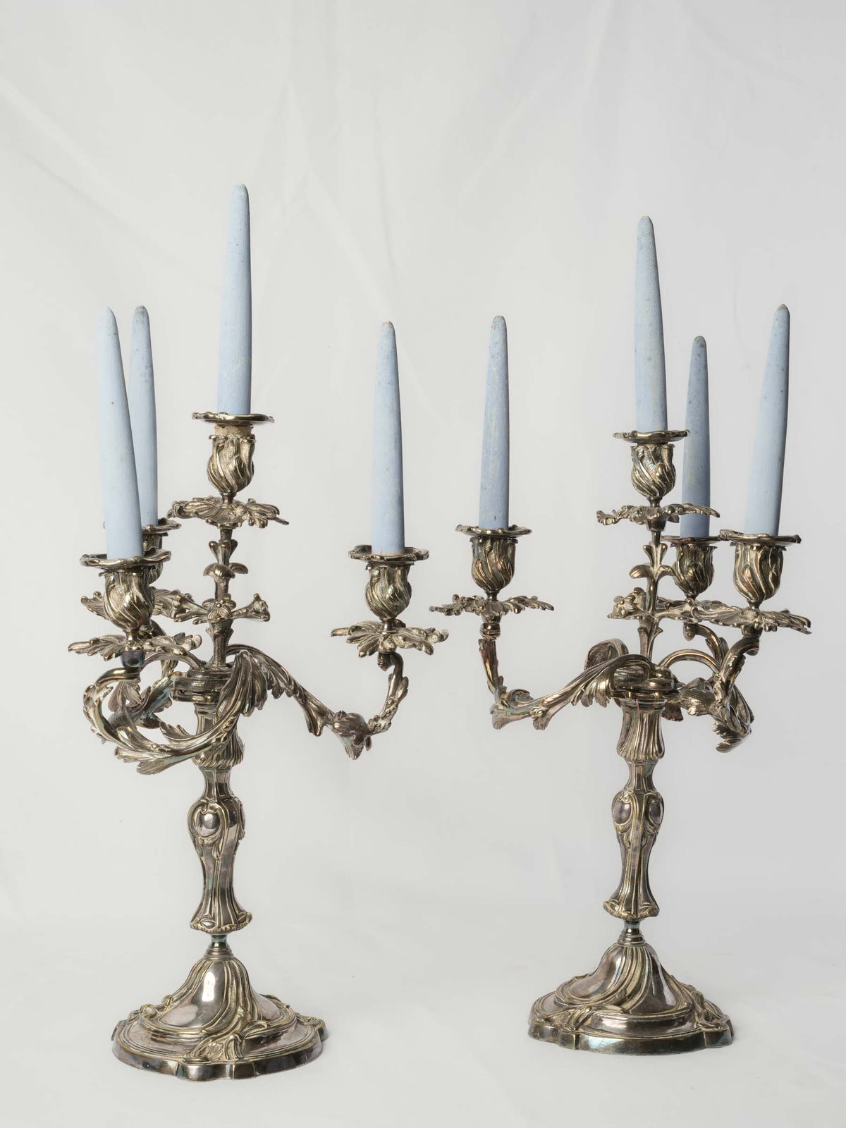 Antique French silver-plated candelabra