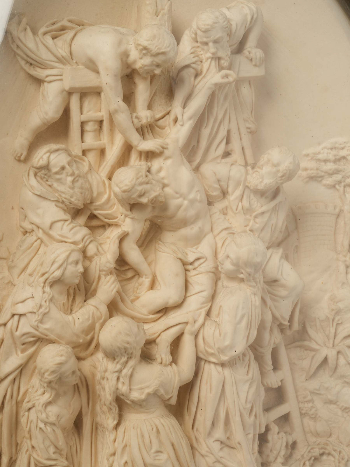 Intricate Ivory Carved Devotional Art