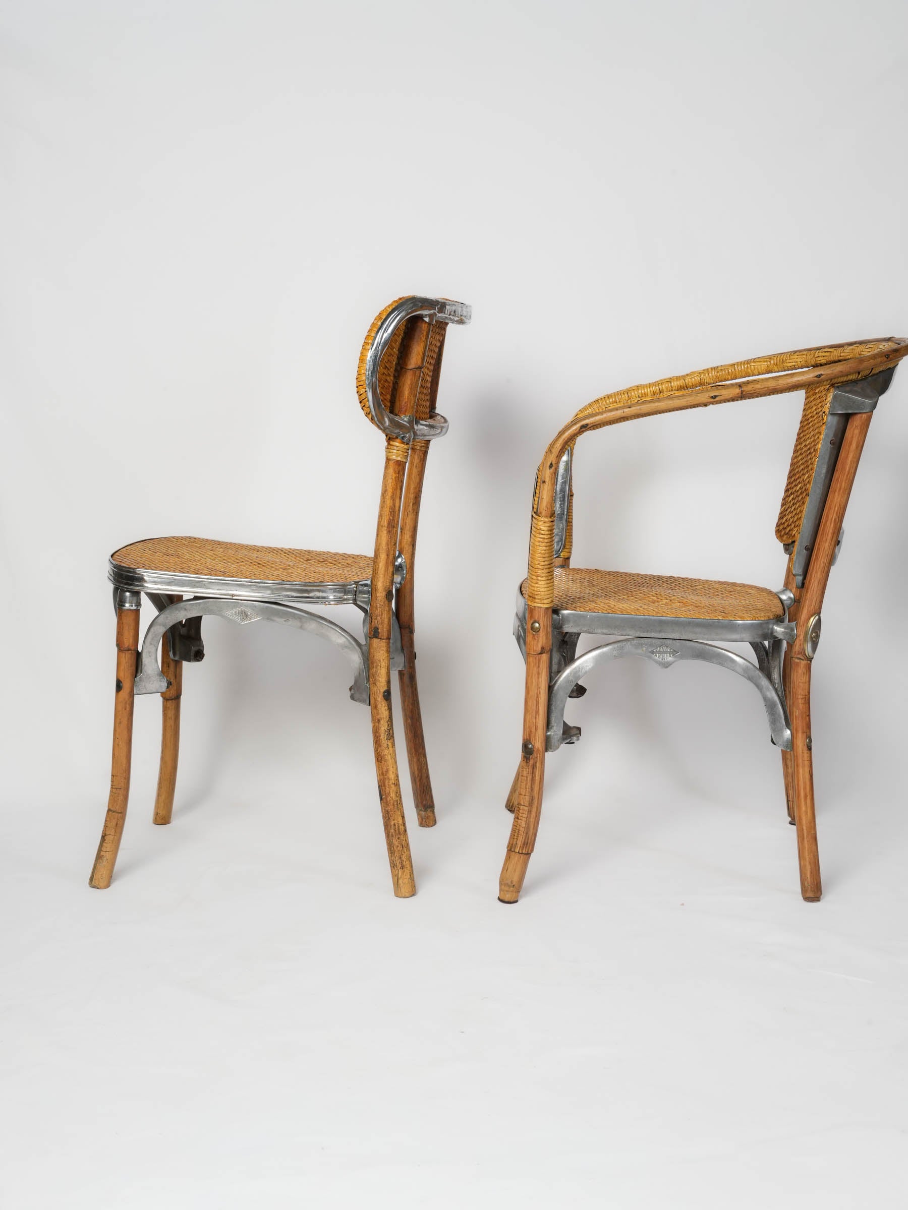Chic cane crafted brasserie chairs