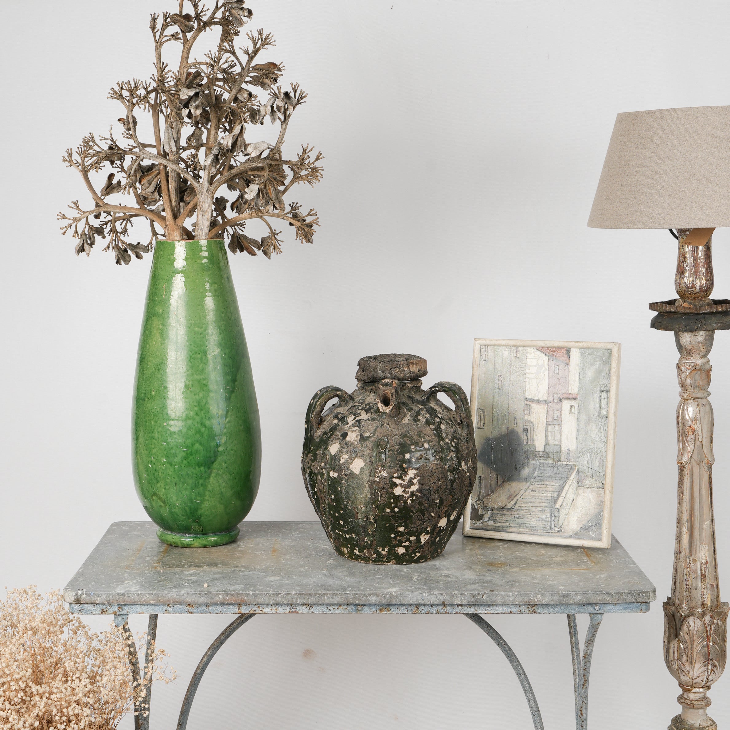 Old-world charm French pottery vase