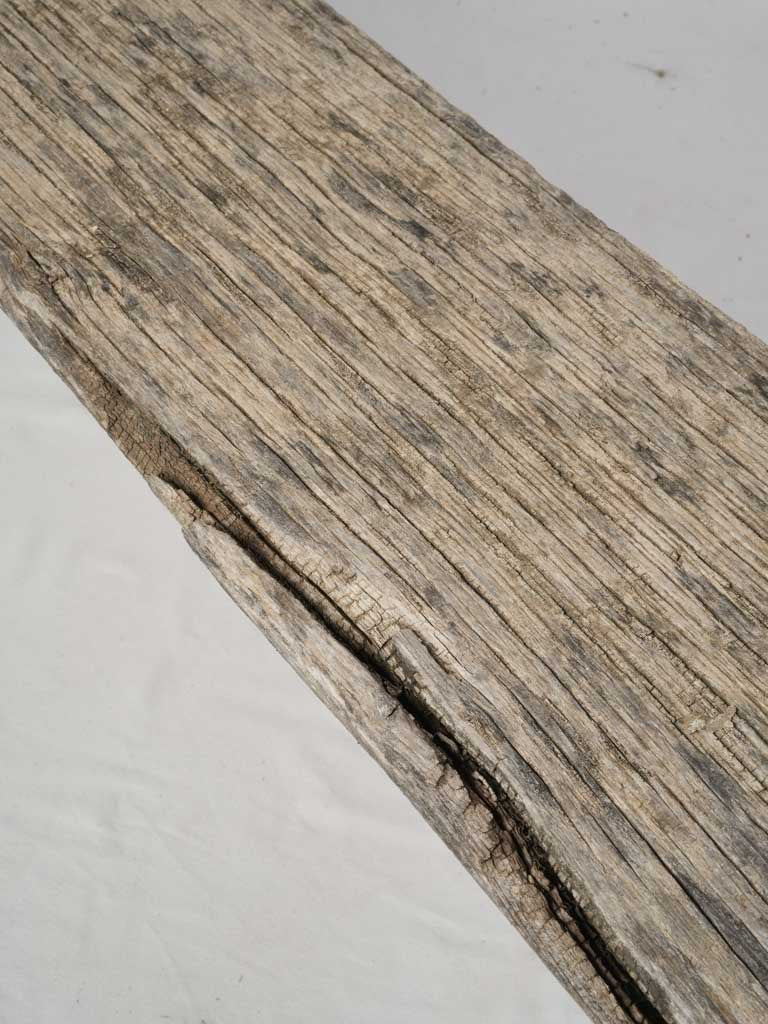 Wooden Antique French Garden Bench - w/ Organic Cast Iron Frame 78¾"