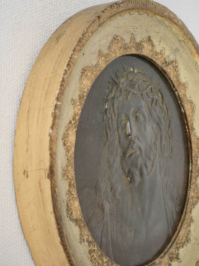 Elegantly framed, bronze Mary and Joseph
