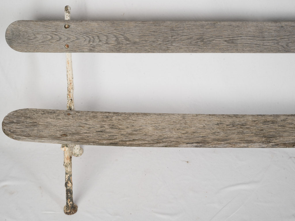Wooden Antique French Garden Bench - w/ Organic Cast Iron Frame 78¾"