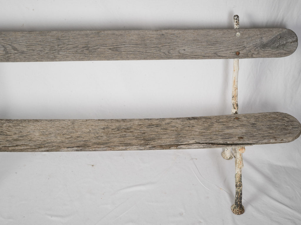 Wooden Antique French Garden Bench - w/ Organic Cast Iron Frame 78¾"