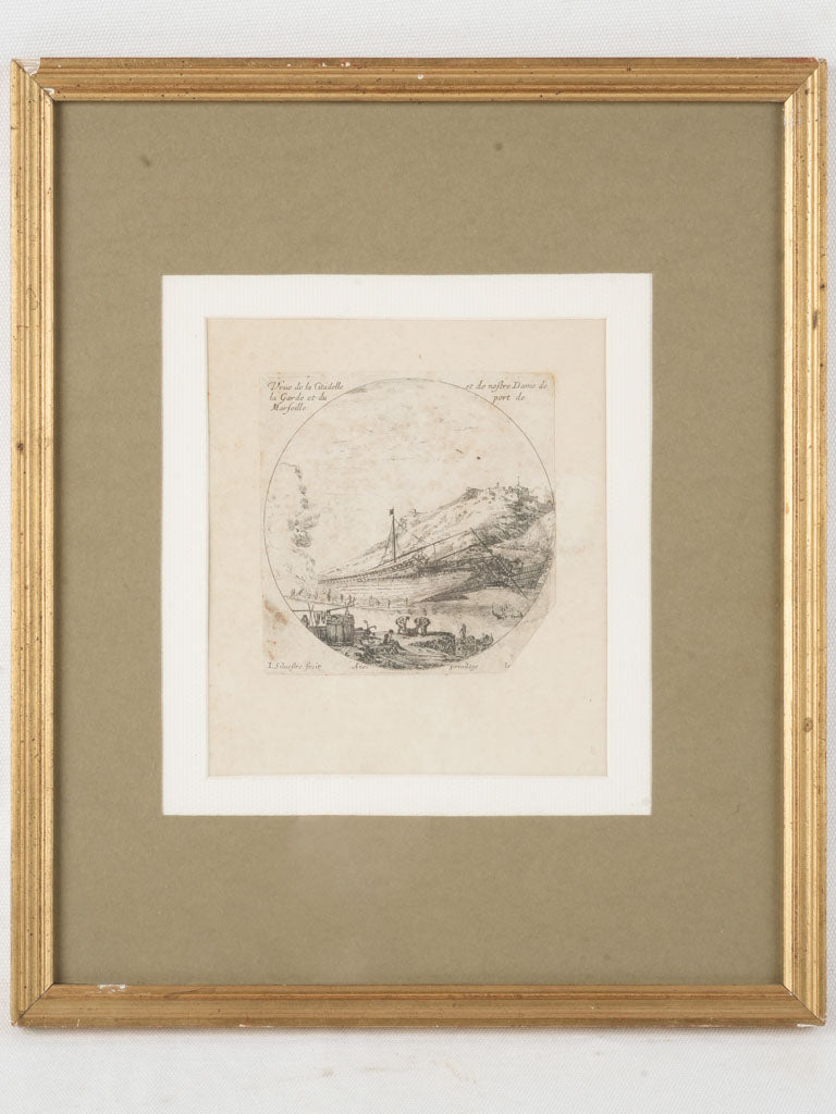 Antique elegant etching artwork