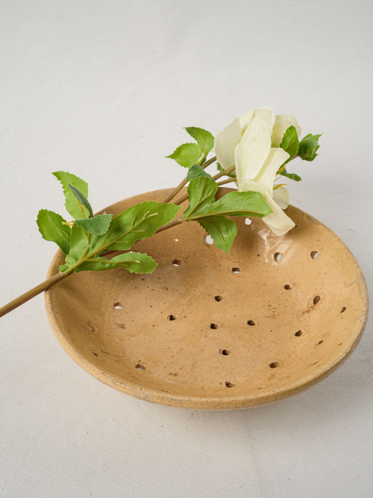 Antique rustic strainer bowl
