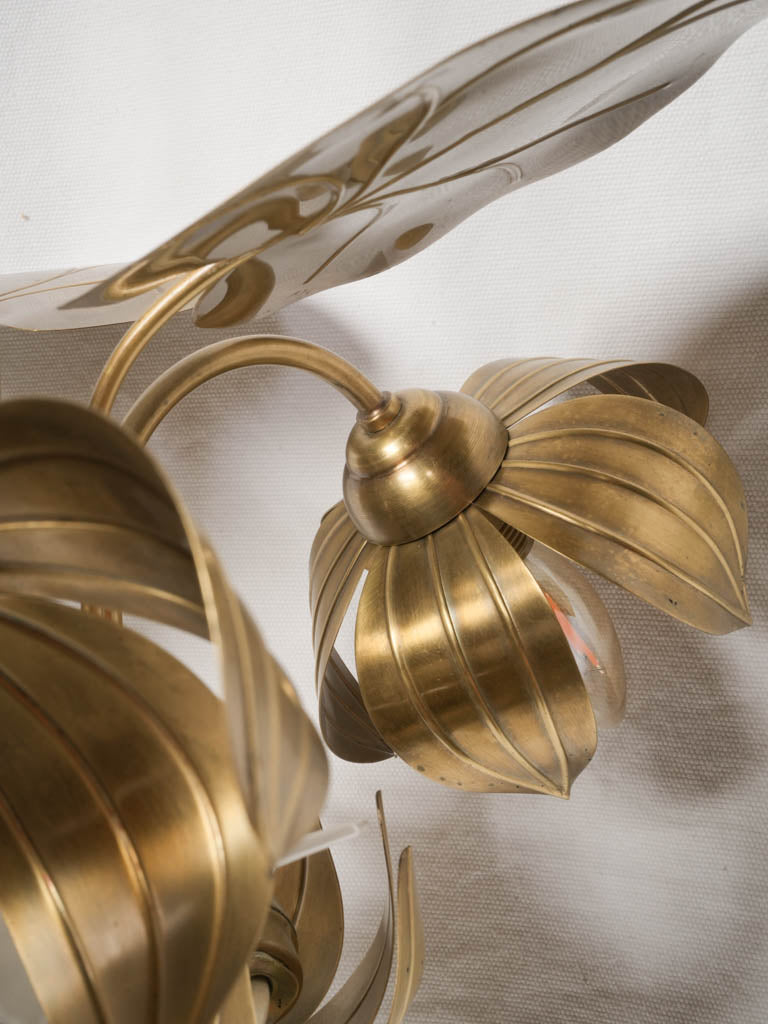 Gracefully aged brass chandelier