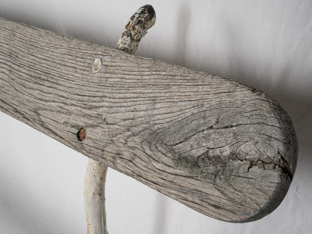 Wooden Antique French Garden Bench - w/ Organic Cast Iron Frame 78¾"