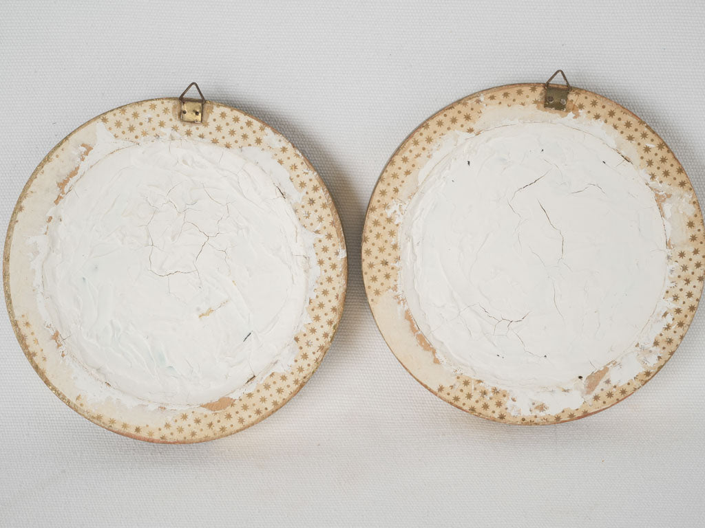Vintage Italian religious bronze medallions