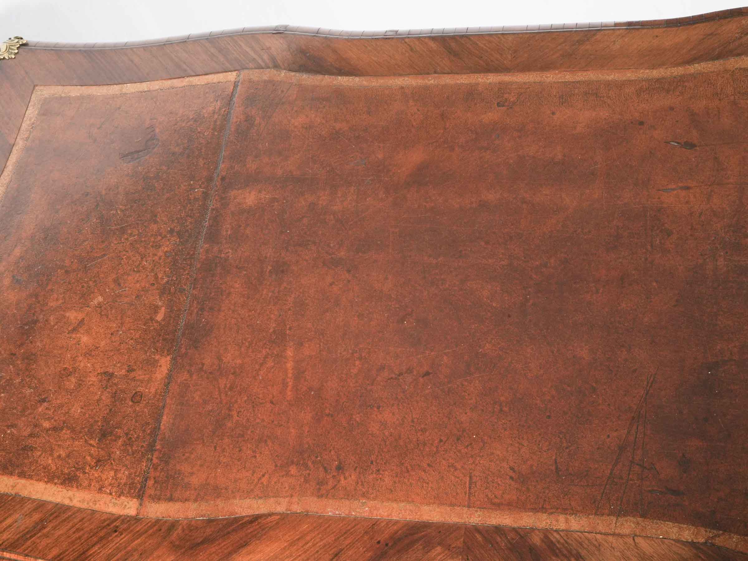 Decorative faux drawer feature desk