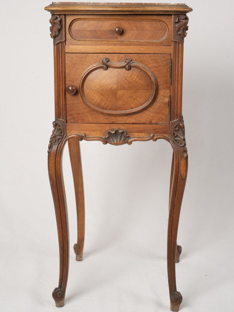 Carved, Vintage Louis XV Walnut Nightstand