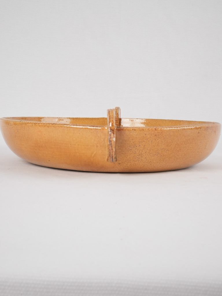 Art Deco fruit bowl w/ ocher glaze 15"