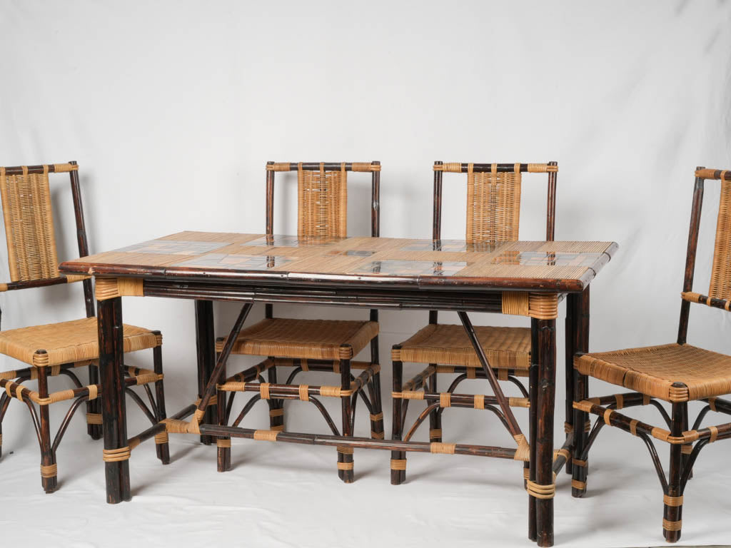 Exotic glazed ceramic tile dining chairs