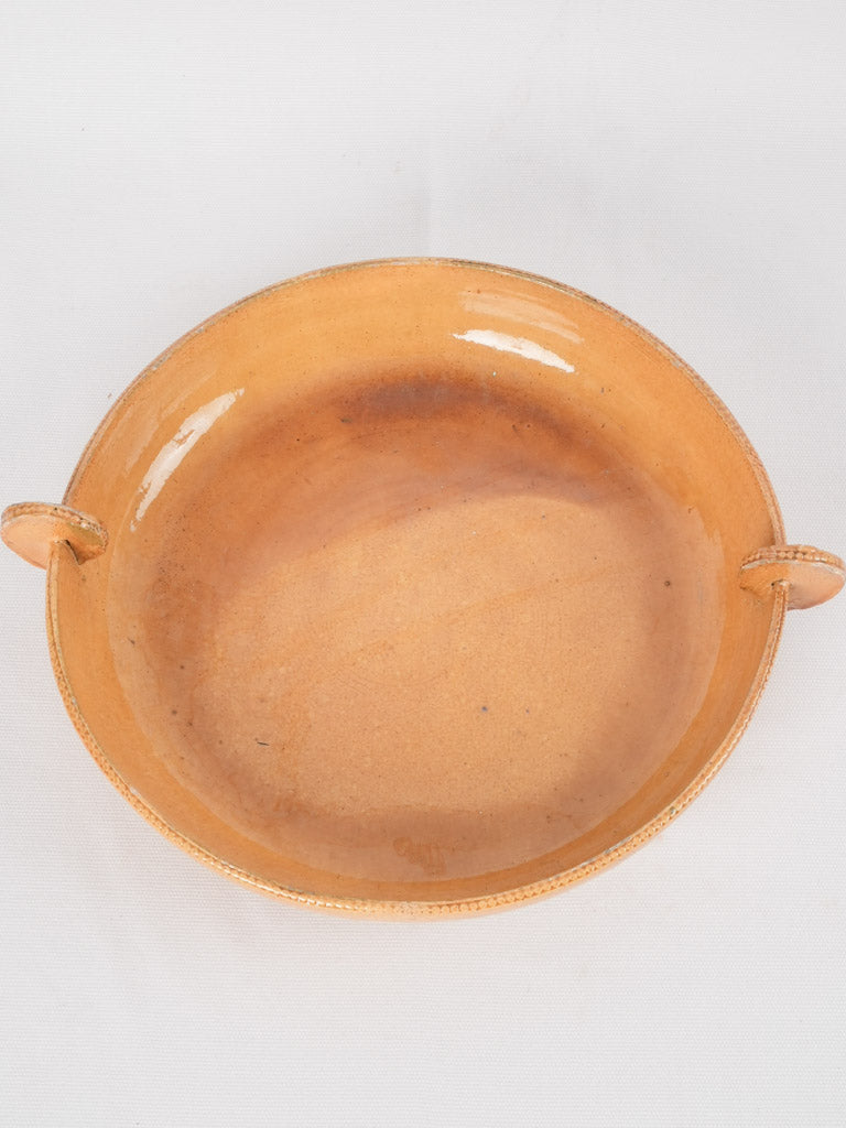 Art Deco fruit bowl w/ ocher glaze 15"