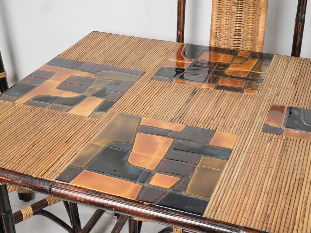 Rare vintage Côte d'Azur bamboo dining set
