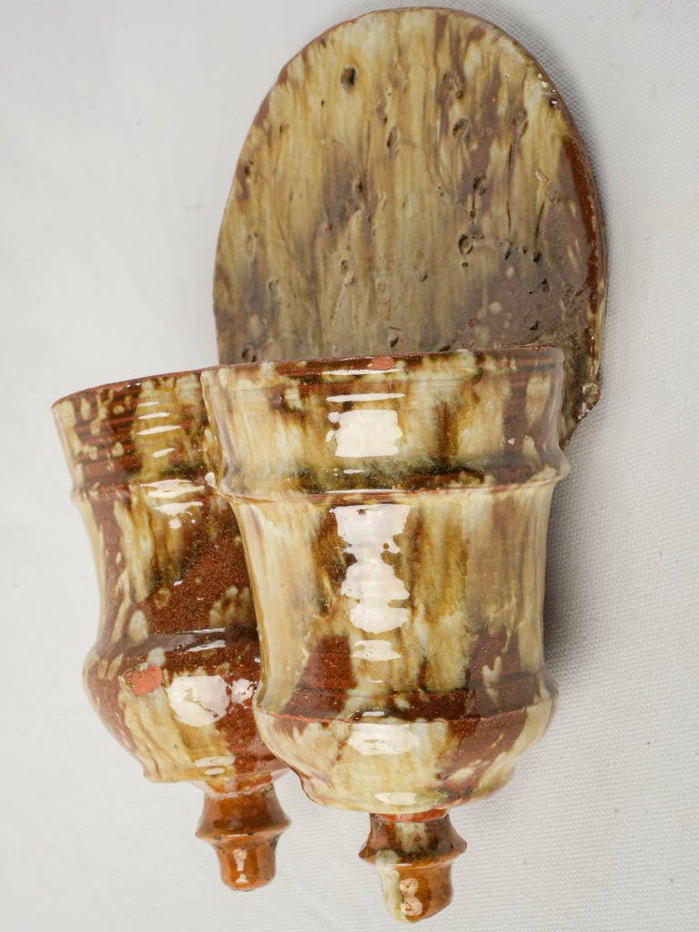 Glazed French wall cachepot