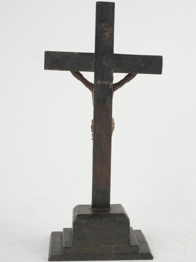 Timeworn patina wooden crucifix