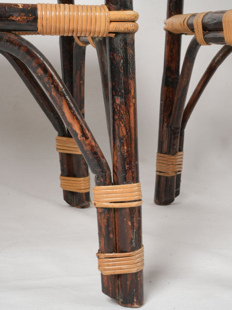 Fabulous artisanal rattan French dining chairs