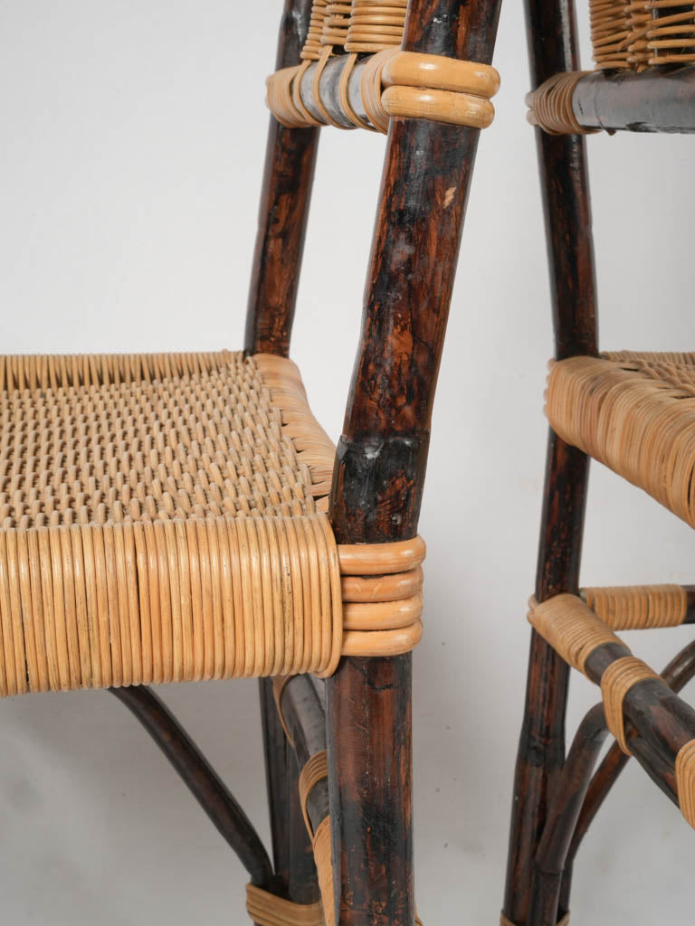 Handcrafted French Modernist bamboo dining set