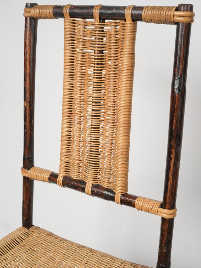 Stylish 60s rattan French dining chairs
