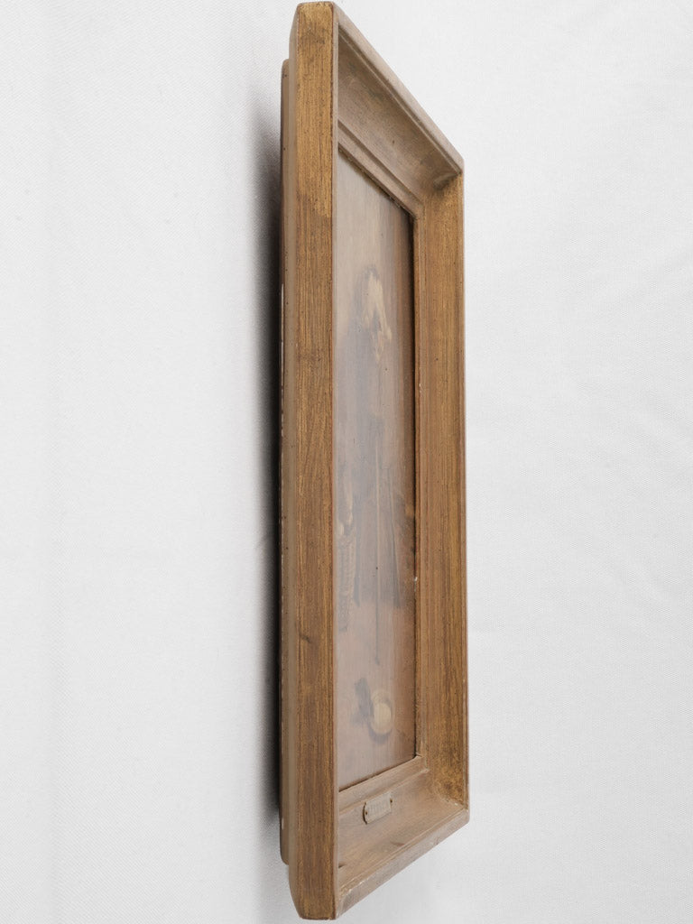 Antique French portrait of kittens watching a bird 18½" x 15¾"