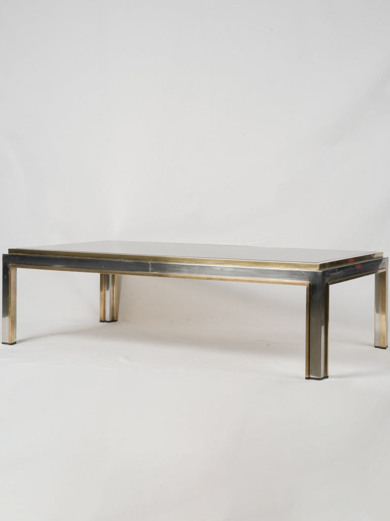 Chic, vintage Italian smoked glass table