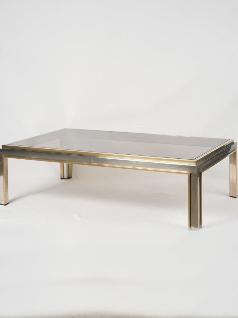 Rare, 1960s geometric chrome coffee table